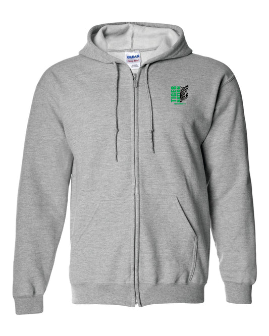 Adult Hooded Full Zip Sweatshirt (logo embroidered)